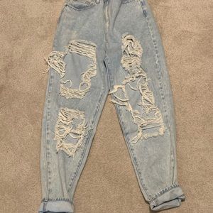 High rise mom jean distressed